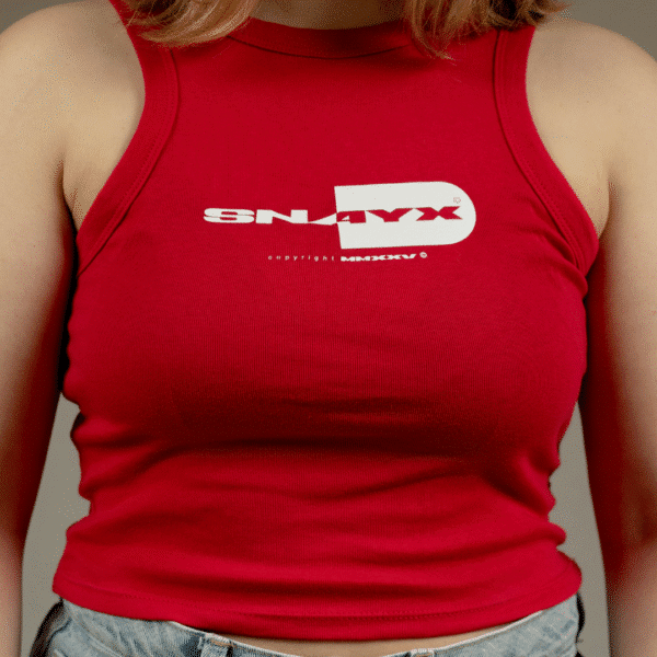 New Era Logo Cropped Racer Top - Red